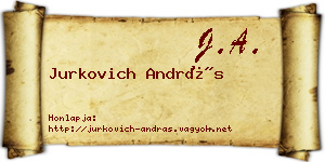 Jurkovich András névjegykártya