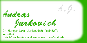 andras jurkovich business card